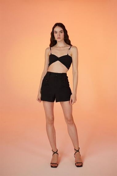 Шорты Rise черные, размеры S, XS, M, L, стильный дизайн для комфортного ношения - фото 1