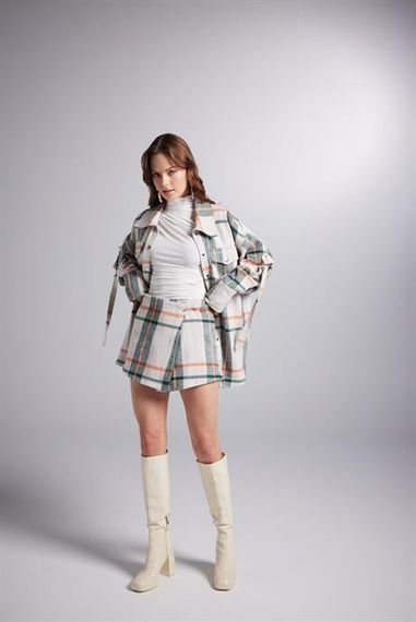 Шорти-спідниця Odin бежевого кольору, розміри S, XS, M, L - фото 1