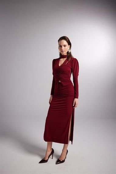 سيري تنورة كلاريت أحمر - صورة 3