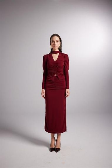 سيري تنورة كلاريت أحمر - صورة 4