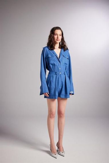 Шорты Markano Julia голубые, модель на любой размер: S, XS, M, L - фото 2