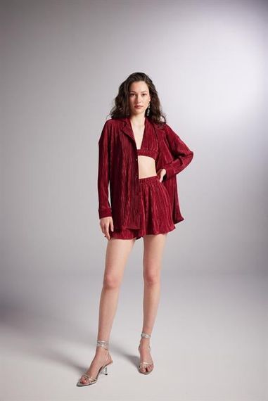 Oversize сорочка Markano Комфорт бордова, доступні розміри S, XS, M, L - фото 1