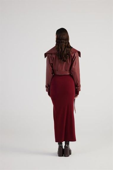 جاكيت جلد ماركانو نيكو بورغندي بحجمS وXS وL وM - صورة 5