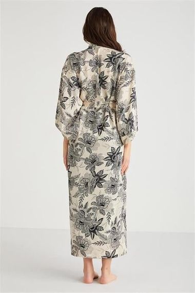 Markano %100 Viskon Çiçek Desen 2'li Sabahlık Gecelik Takımı - photo 2