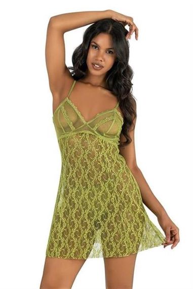 Коротка тюлева нічна сорочка Markano у водяно-зеленому кольорі, 100% безпечна для здоров'я, складається з 2 частин, розмір S