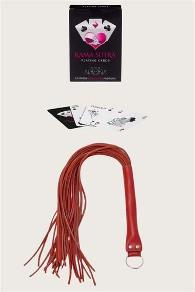 Сексуальна гра в карти Kama Sutra з червоним віжком, 52 фантезійні позиції, стандартний розмір - фото 2