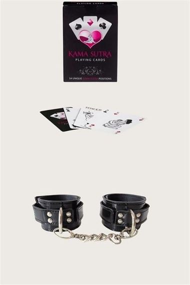 Markano  Sexy Görselli Oyun Kartı Kama Sutra Siyah Kelepçe Set - photo 2