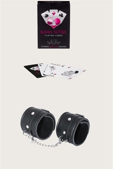 Markano  Sexy Görselli Oyun Kartı Kama Sutra Siyah Kelepçe Set - photo 3