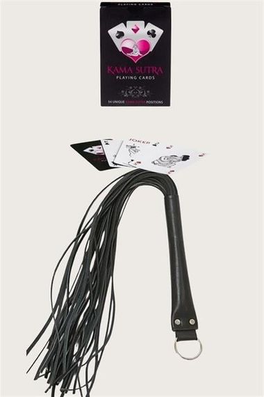 Сексі карткова гра "Кама Сутра" з 52 картами, чорний вібратор у комплекті, стандартний розмір - фото 3