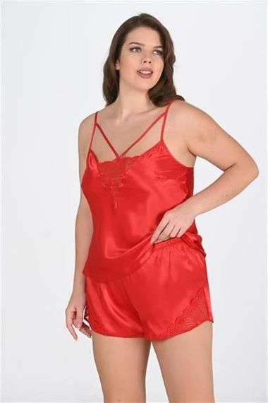 Markano  Büyük Beden Kırmızı Şort Takımı 