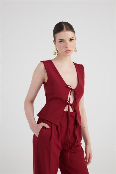 Markano Frida Yelek Bordo - صورة 2