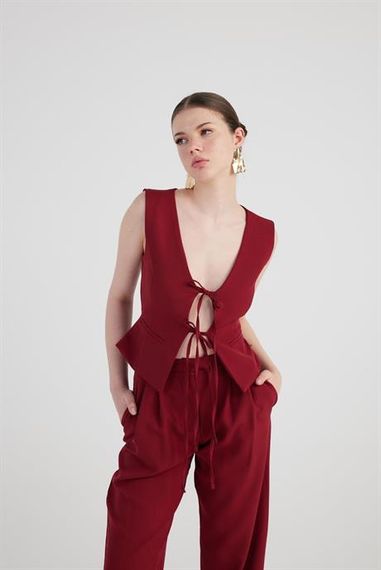 Markano Frida Yelek Bordo - صورة 1