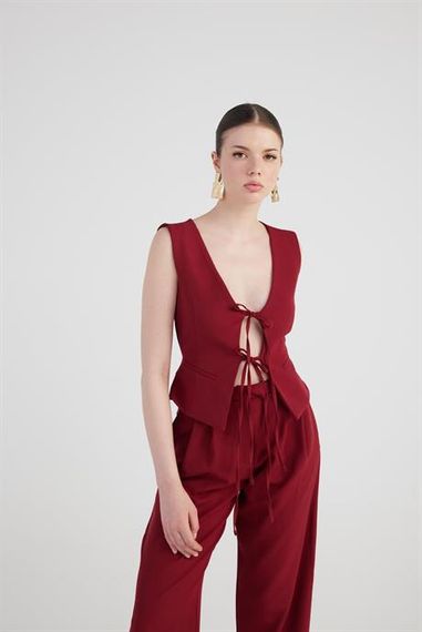 Markano Frida Yelek Bordo - صورة 3