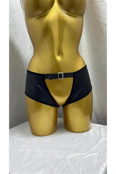 Markano Leather Look Open Middle Fancy Belted Boxer Briefs - photo 5