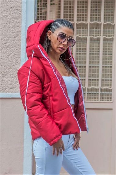 Маркано бордовый водоотталкивающий пуховик с капюшоном, размеры: 36, 38, 40, 42 - фото 2