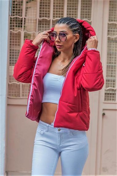 Маркано бордовый водоотталкивающий пуховик с капюшоном, размеры: 36, 38, 40, 42 - фото 4