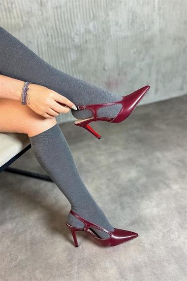 Жіночі туфлі на підборах Markano Davina бордового кольору з декольте, розміри 35-40