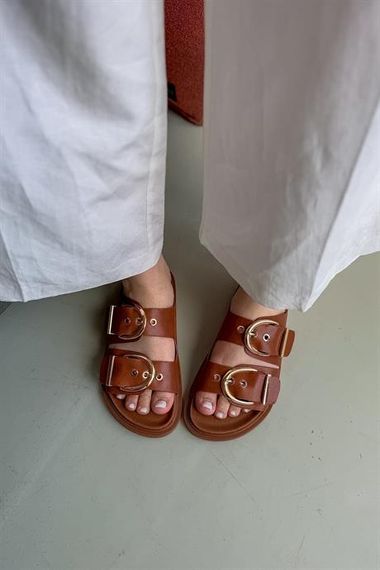 Markano Boris Taba Çift Toka Detaylı Kadın Terlik - photo 1