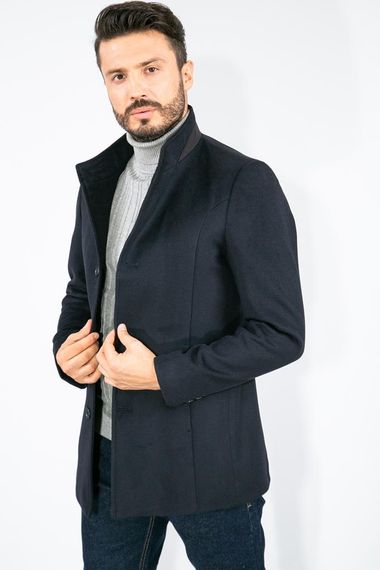 Suitmen Judge Collar Stamp Coat Navy Blue - photo 1