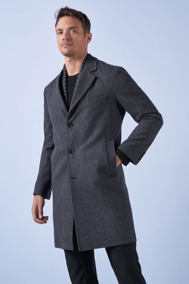 Suitmen Mono Collar Corduroy Long Cachet Coat Gray - photo 1