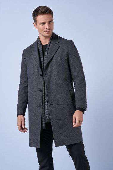 Suitmen Mono Collar Corduroy Long Cachet Coat Gray - photo 3