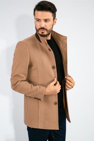 Suitmen Judge Collar Stamp Coat Dark Camel - photo 1