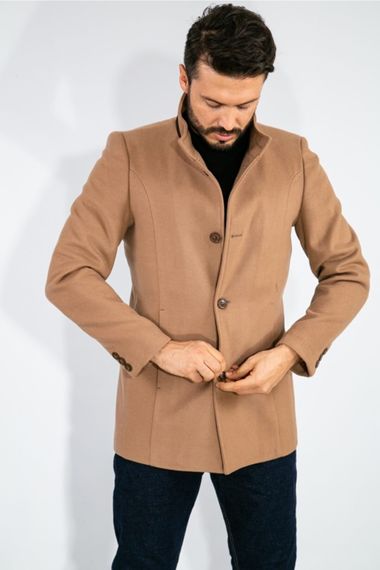 Suitmen Judge Collar Stamp Coat Dark Camel - photo 3