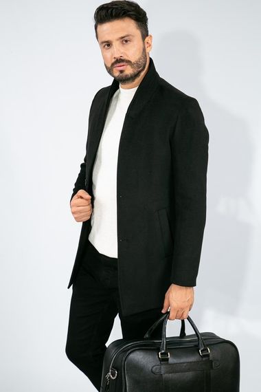 Suitmen Standing Collar Cachet Coat Black - photo 2