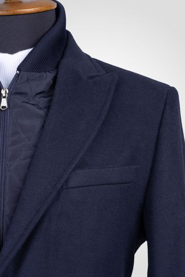 Suitmen Quilted Cachet Coat Navy Blue - photo 3