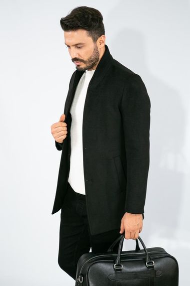 Suitmen Standing Collar Cachet Coat Black - photo 3