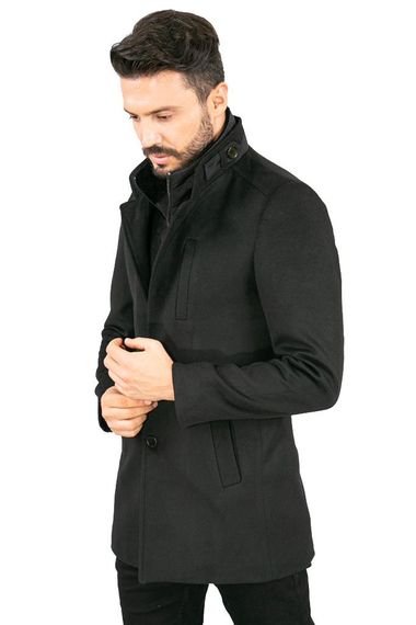 Suitmen Fur Collar Cachet Coat Black - photo 1