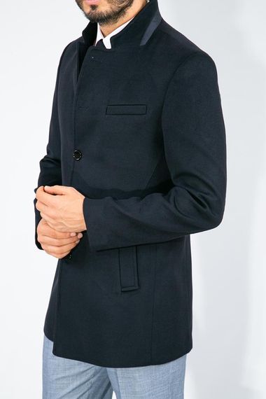 Suitmen High Collar Cachet Coat Navy Blue - photo 5