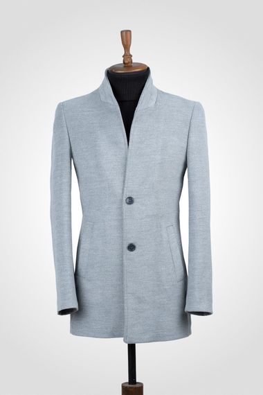 Suitmen Standing Collar Cachet Coat Light Gray - photo 1