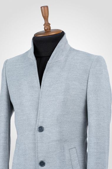 Suitmen Standing Collar Cachet Coat Light Gray - photo 2