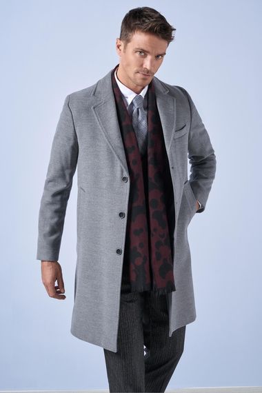 Suitmen Mono Collar Long Cachet Coat Dark Gray - photo 3