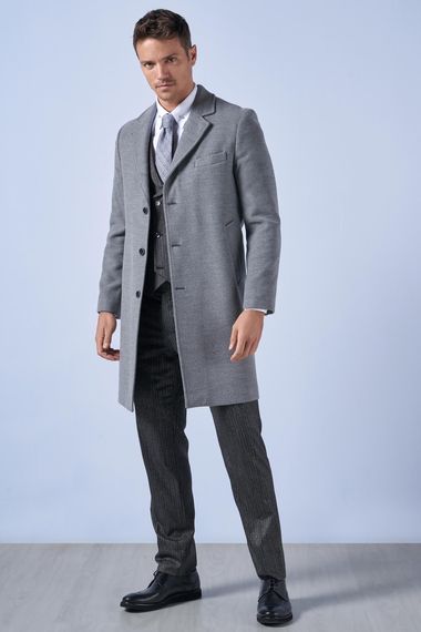 Suitmen Mono Collar Long Cachet Coat Dark Gray - photo 2