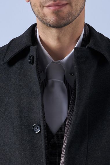 Suitmen Baby Collar Long Cachet Coat Anthracite - photo 4