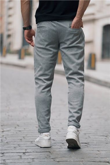 Світло-сірі чоловічі штани з тканини піке - фото 5