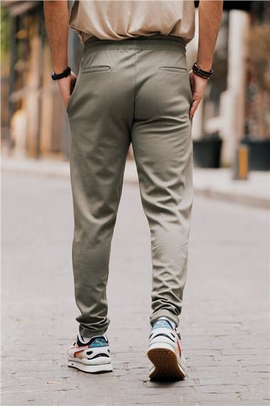 Чоловічі 2-ниточні спортивні штани кольору хакі - фото 3