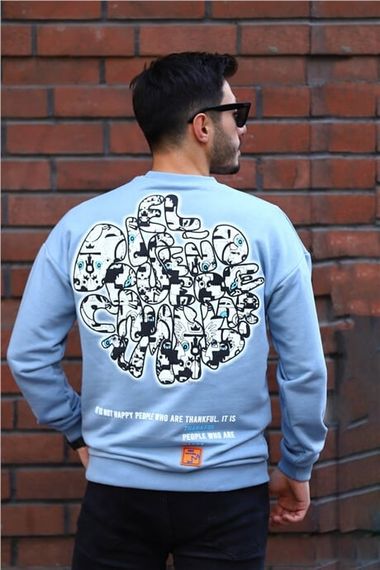 Blue Men's Keep On Rising Printed Sweat - photo 1