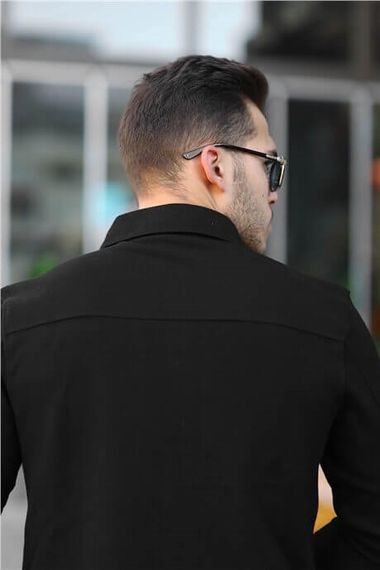 Textured Comfortable Thin Jacket/Shirt - Black - photo 4