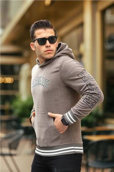 Harvard Nakışlı Polar Sweatshirt - Vizon - fotoğraf 2