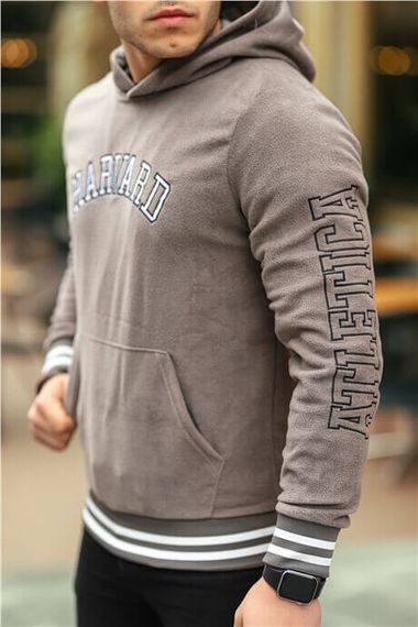 Harvard Nakışlı Polar Sweatshirt - Vizon - fotoğraf 3