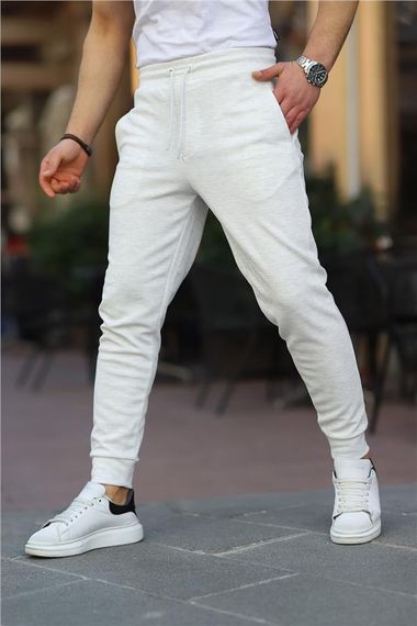 Elastic Leg Pique Fabric Tracksuit Bottom - Stone - photo 1