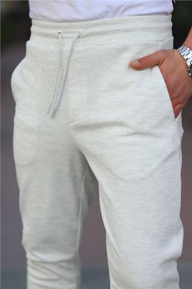 Elastic Leg Pique Fabric Tracksuit Bottom - Stone - photo 4