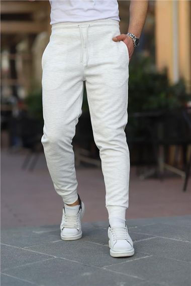 Elastic Leg Pique Fabric Tracksuit Bottom - Stone - photo 2