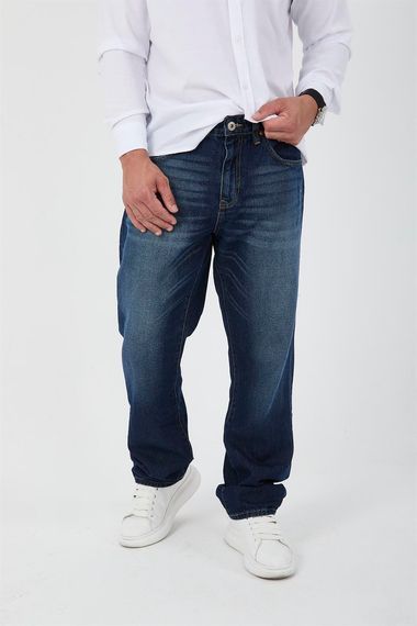 Men's Baggy Fit Denim Pants - Navy Blue with Comfortable Cut and Stylish Design for Daily Casual Wear - photo 2