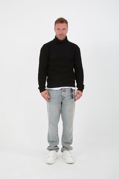 Roving Knitted Fisherman Sweater - Black - photo 5