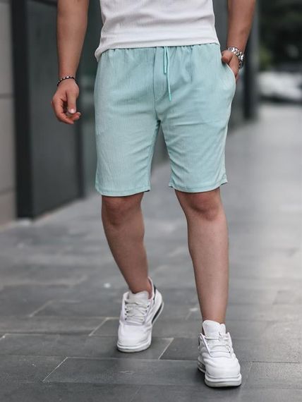 Шорты Fitilli Basic - Цвет морской воды, удобная повседневная одежда, отлично сочетаются с рубашками и джинсами - фото 2