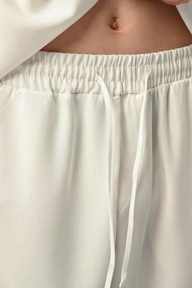Soft Touch Kumaş Baggy Kalıp Lastikli Erkek Pantolon - Ekru - фото 2